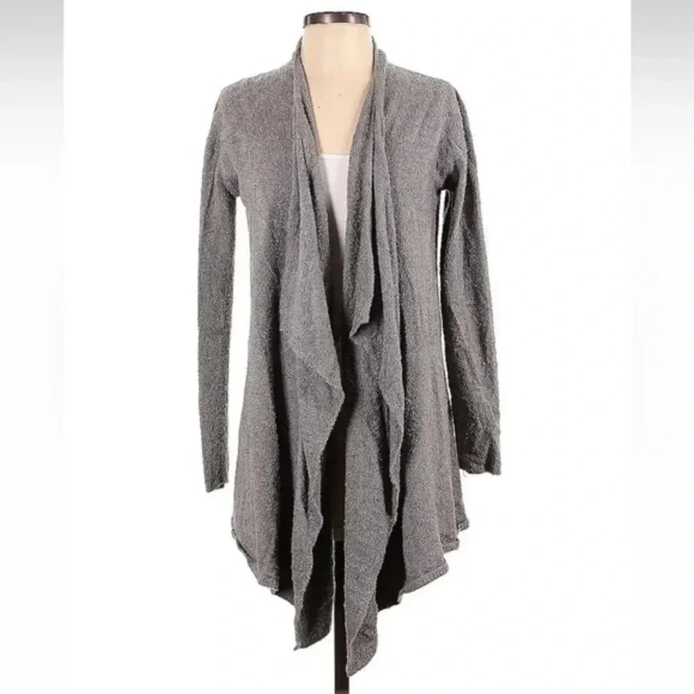 Barefoot Dreams Grey Cozy Chic Lite Knit Wrap Cardigan Size S/M Small Medium - Picture 2 of 3